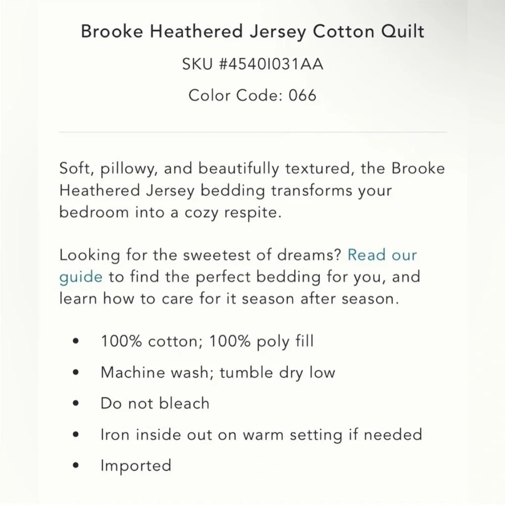 Anthropologie Brooke Heathered Jersey Cotton Quikt Size King NWT